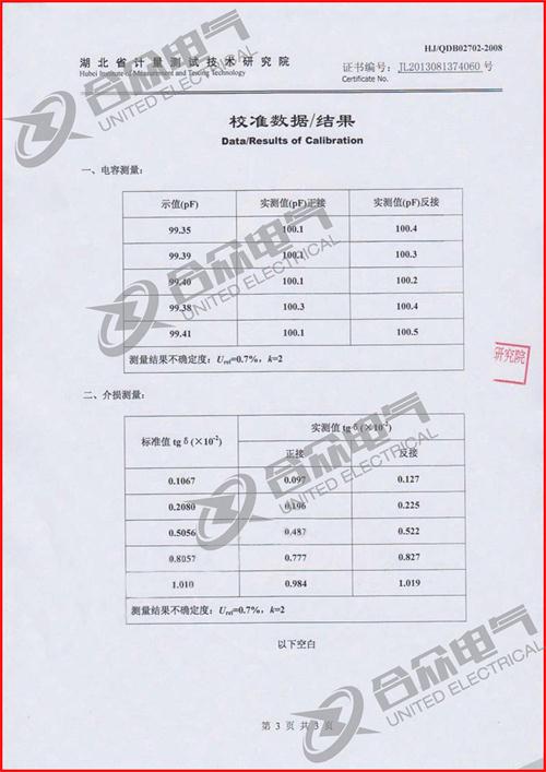 抗干擾異頻介損測(cè)試儀證書